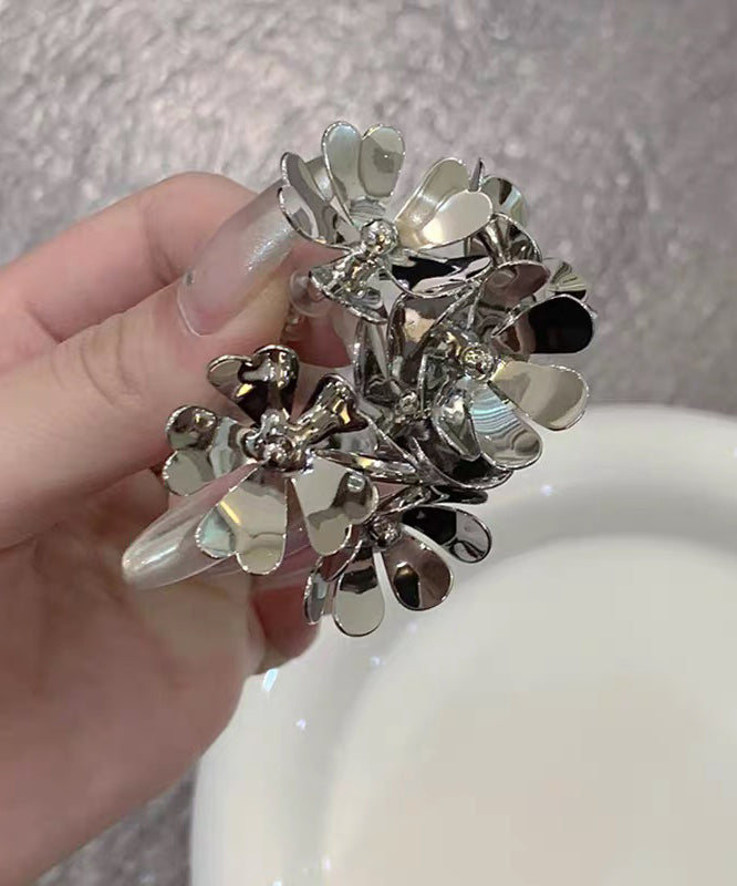 Stud Earrings Silk Copper Floral Boho Overgild