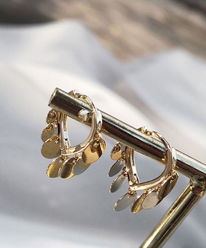 Sequins Brief Sterling Earrings Alloy Love Gold Hoop Silver