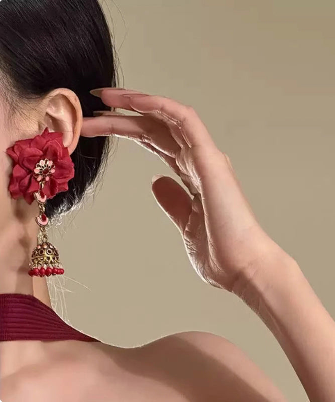 Rose Tassel Earrings Silver Mulberry Chic Overgild Sterling Drop