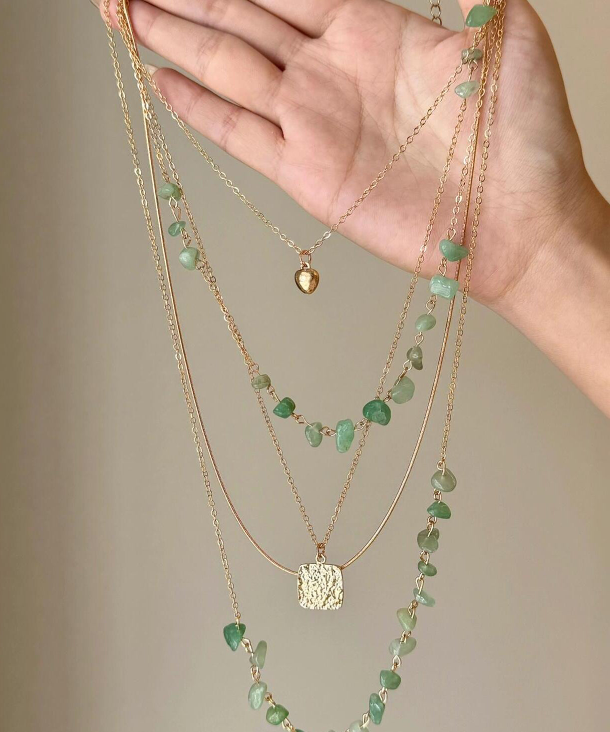 Necklace Fine Bead Gravel Gold Copper Alloy Gratuated