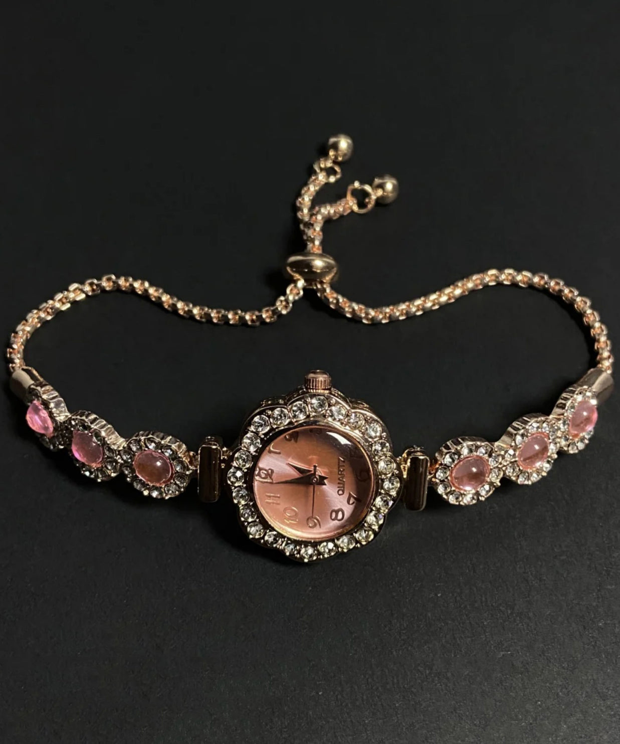Zircon Watches Gem Inlaid Alloy Sapphire Fine Crystal Pink Stone