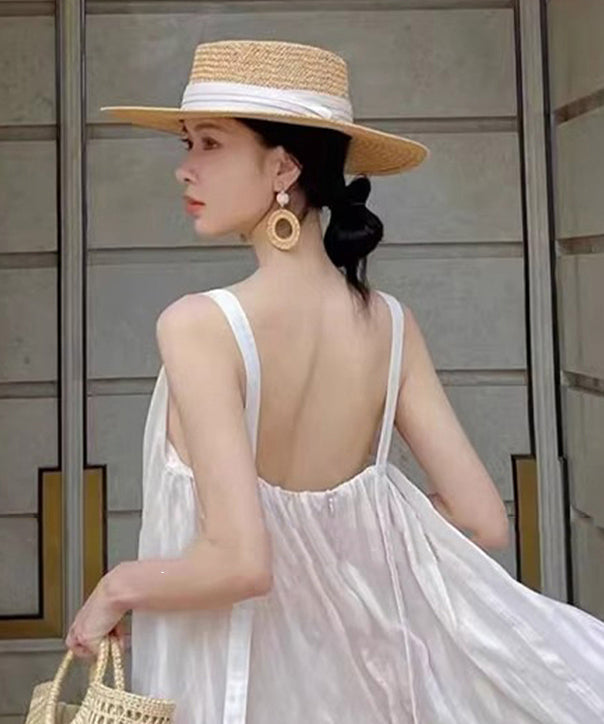 Woven French New Cloche Straw Hat Khaki Style