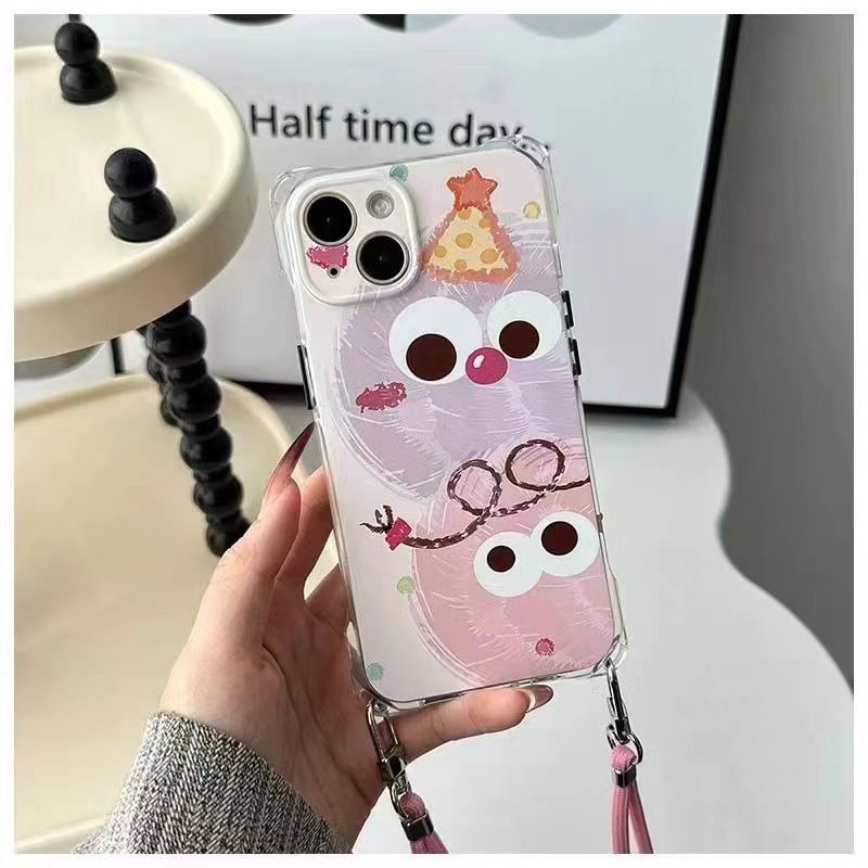/ Cartoon Phone Set Lanyard Case