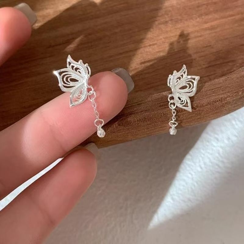 Alloy Butterfly Drop Earring