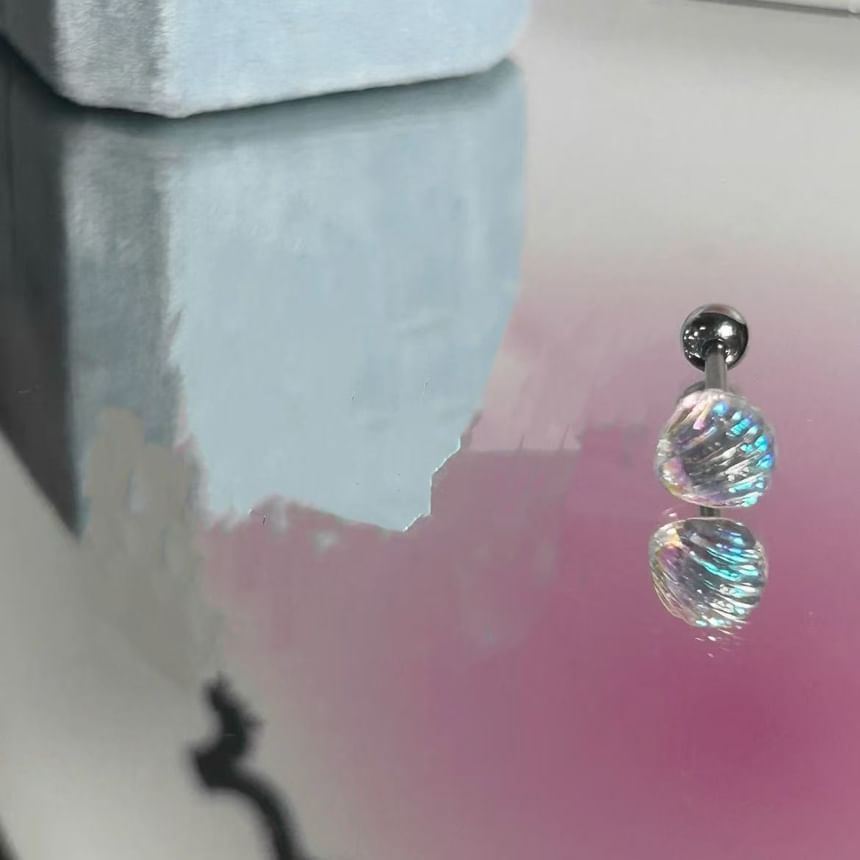 Wand of Heart Set Earring Shell Stud 3: Alloy Rhinestone /