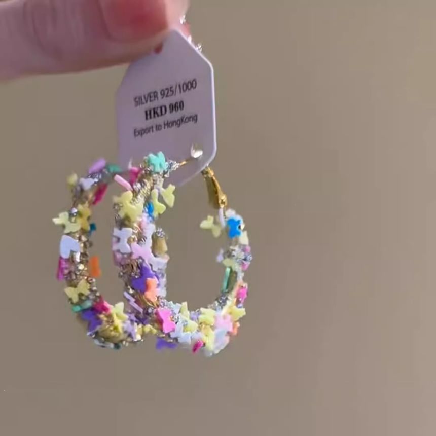 Hoop Alloy Earring Butterfly