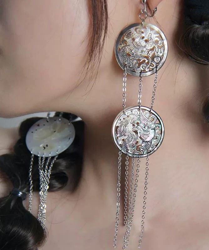 Earrings Silk Loose Sterling Tassel Silver Drop Single