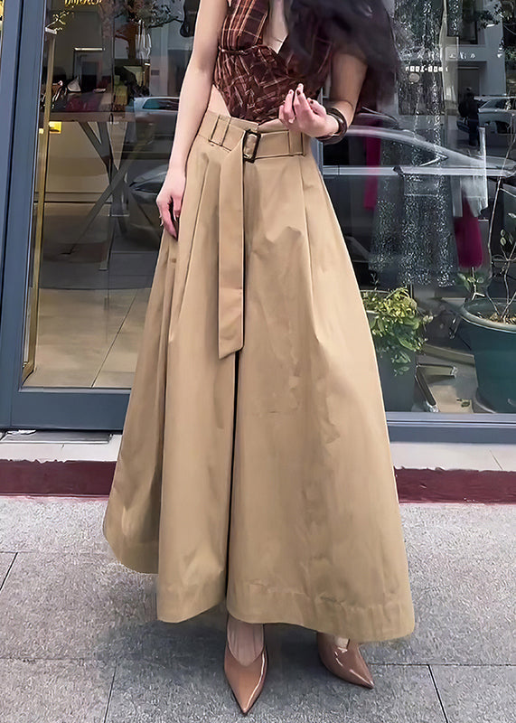Waist Khaki Cotton Pants Fall Skirt Solid High Design Original