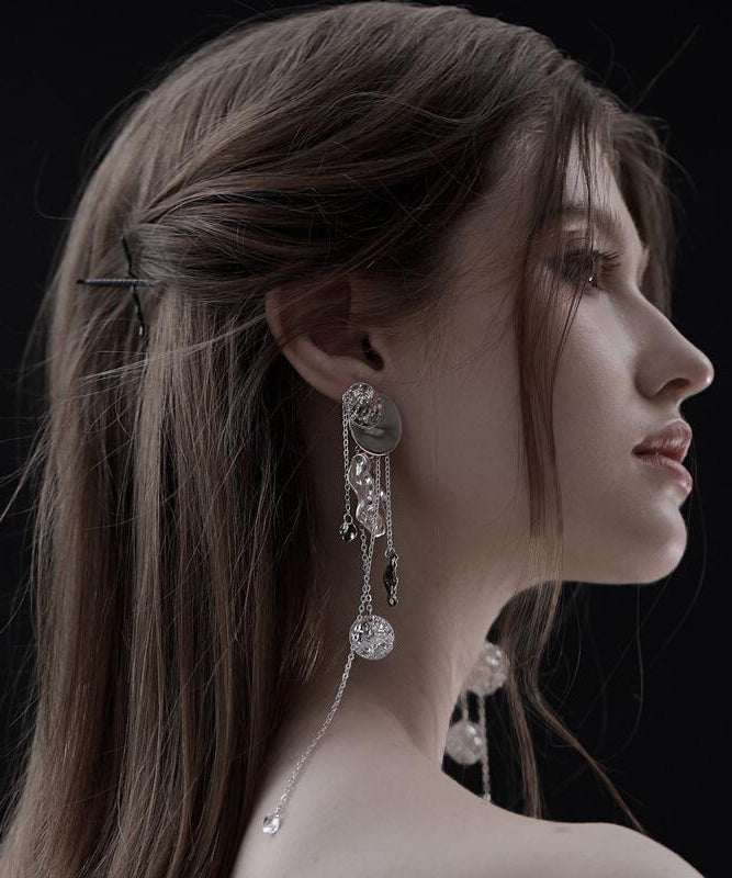 Tassel Original Earrings Disc Copper Drop Silk Design Wavy