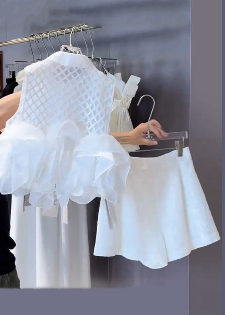 Shirts Cotton Two Peter Plaid And Stylish Collar Pan White Shorts