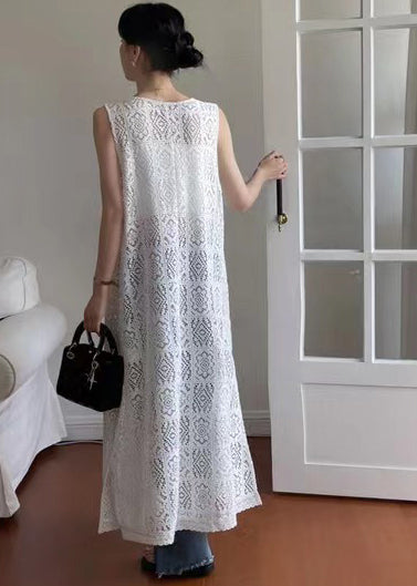 Oversized Lace Hollow Dress Black Out Unique Sleeveless