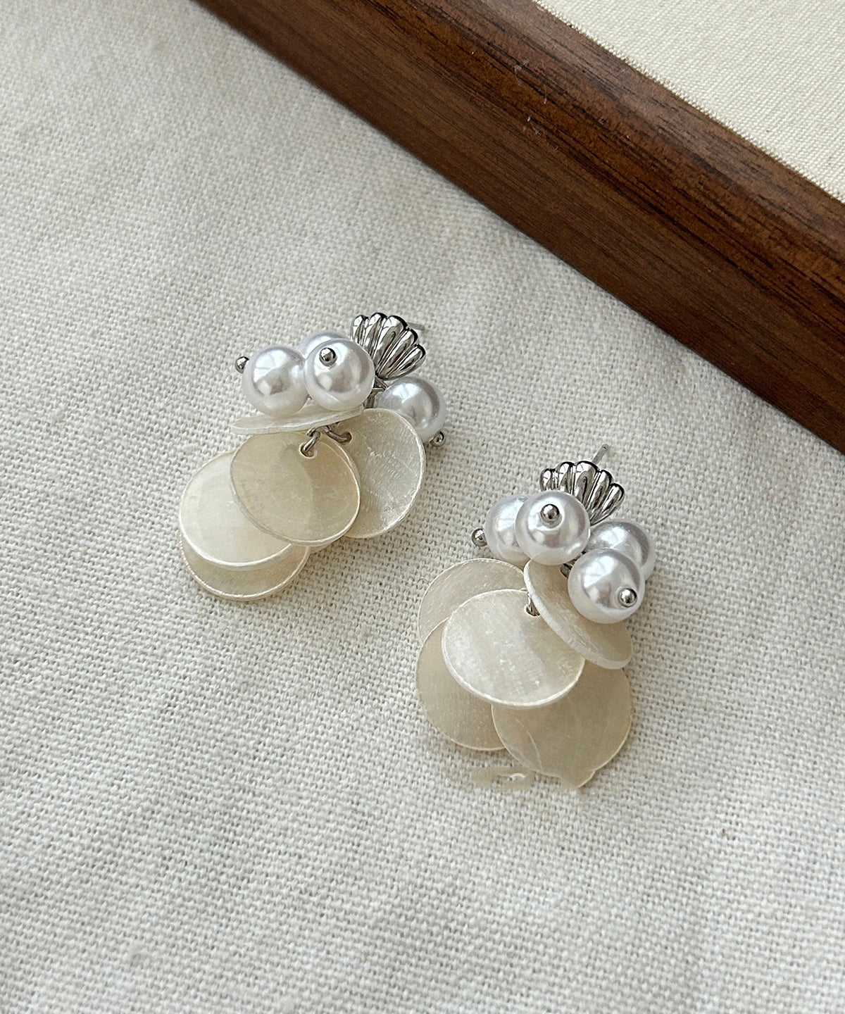 Shell White Earring Women TasselDrop Silver Pearl