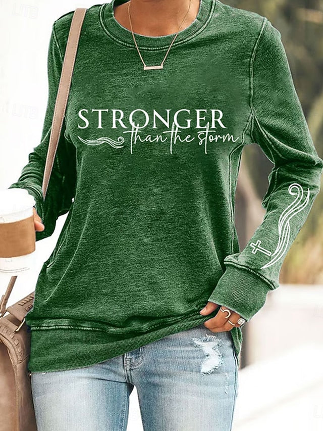 Women's Pullover Sweatshirt Graphic Letter Casual Long