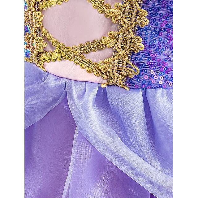 Fairytale Girl Dress Rapunzel Theme Party Flower Princess Sofia
