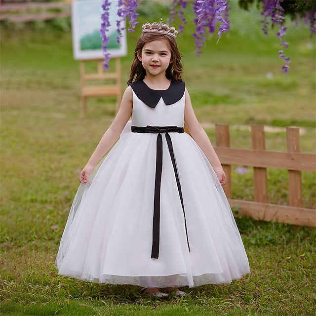 Sleeveless Color Party Block Dress Girls' Kids Performance