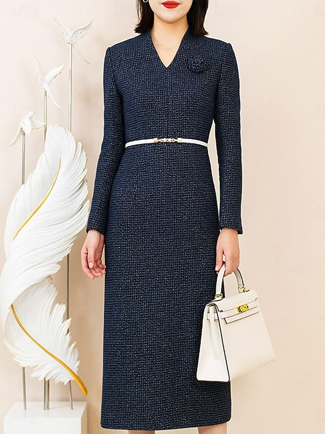 Column Dress of the / Sheath Neck Mother V Vintage Bride Elegant