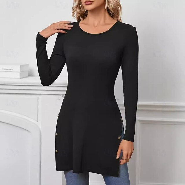 Women's Tunic Stylish Modern Casual Long Sleeve Regular