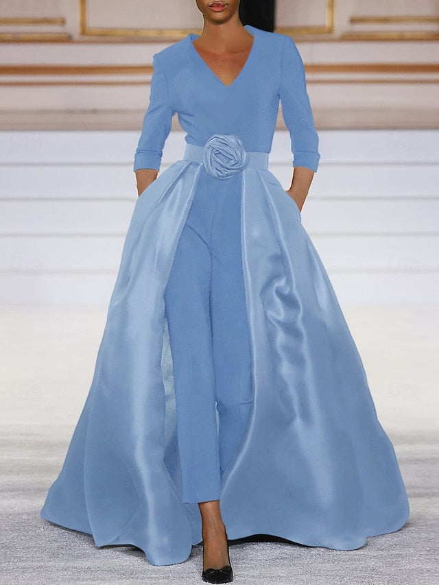 With the Overskirt Mother Jumpsuit Dress of Simple Bride Elegant