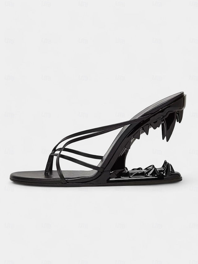 Flat Design - Heel Gold with Unique Sculpted Sandals Metallic