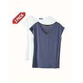 Women's Blouse Solid Color Stylish Casual Short Sleeve V
