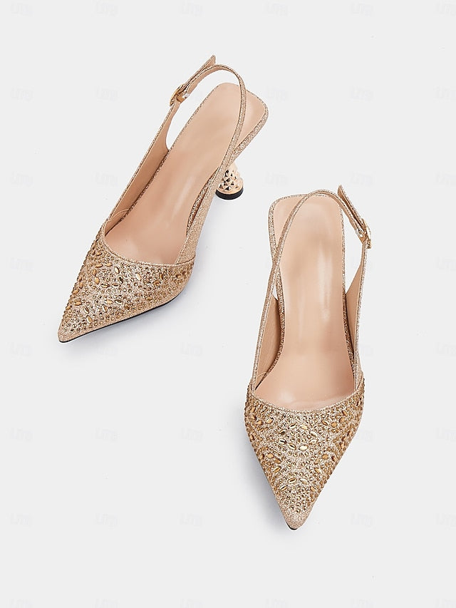 Sparkling Toe – Pumps Glitter Pointed Women's Slingback