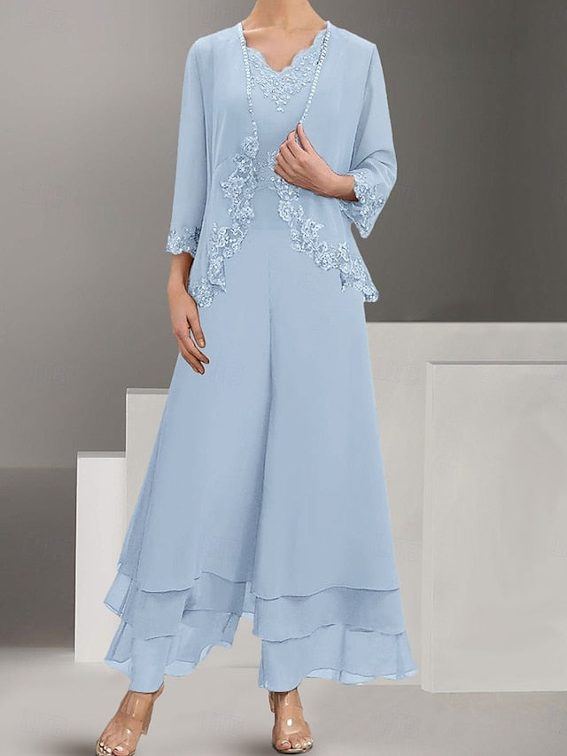 Bride Elegant Sets Dress the Wedding of Guest Mother