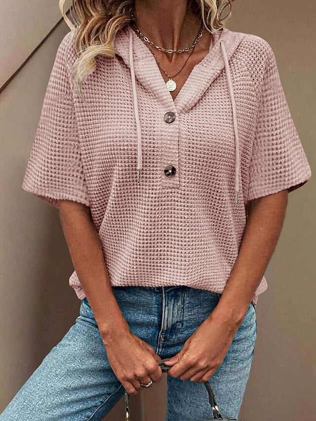 Women's Shirt Blouse Plain Elegant Stylish Classic Short