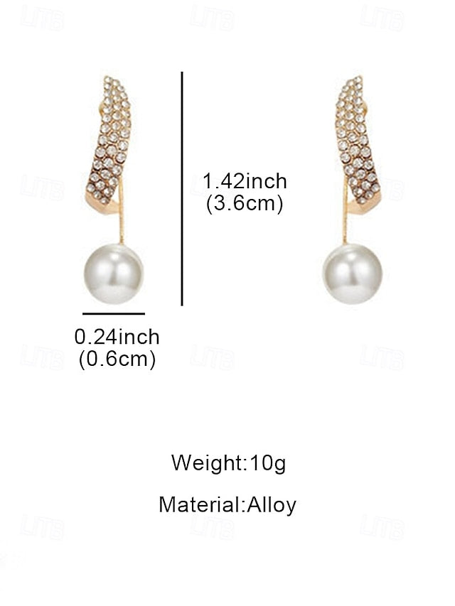 Earrings – Detailing with Elegant Gold-Plated Pearl Crystal