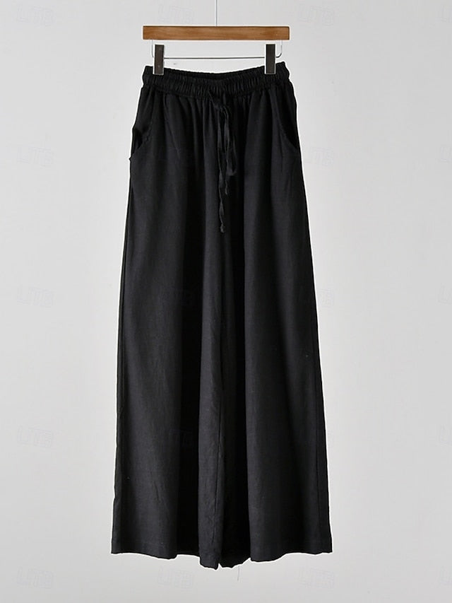 Women's Cotton Linen Pants Trousers Summer Pants Baggy