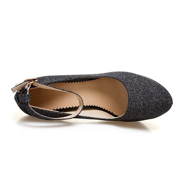 Silver with Ankle Heels Platform Stiletto Glitter Women's