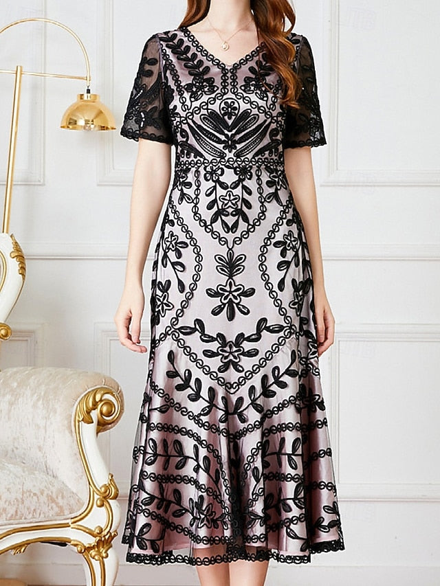 V Elegant Mother Dress A-Line the Vintage Party Bride of