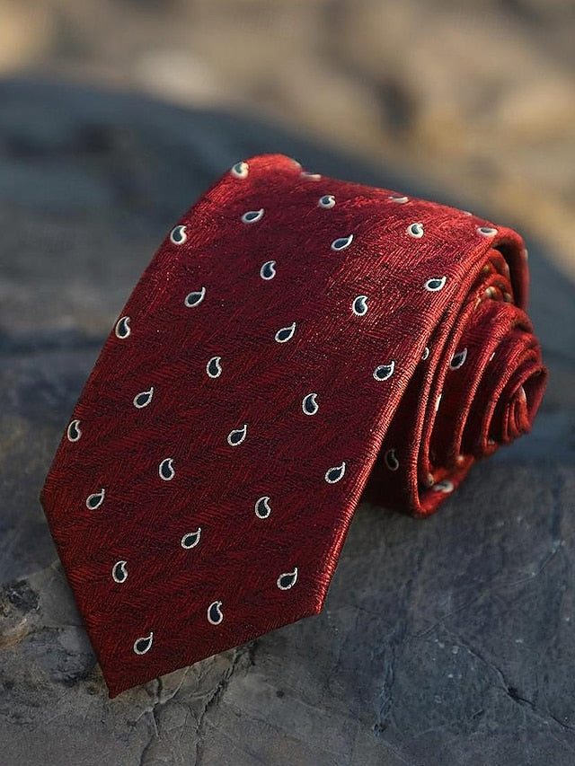 Striped Silk Tie Paisley and Classic Men's Necktie