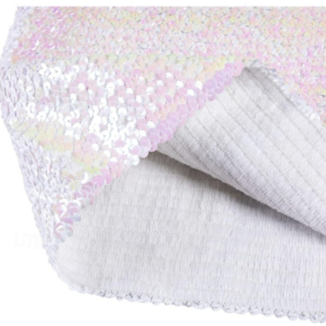 Retro Vintage 1980s Shiny Metallic Tube Top Disco Sequins Solid