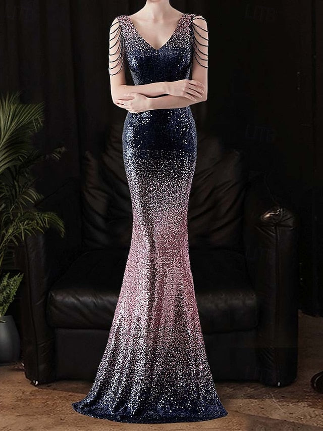Mermaid / Trumpet Sequin Prom Dresses Ombre Party Dress Formal