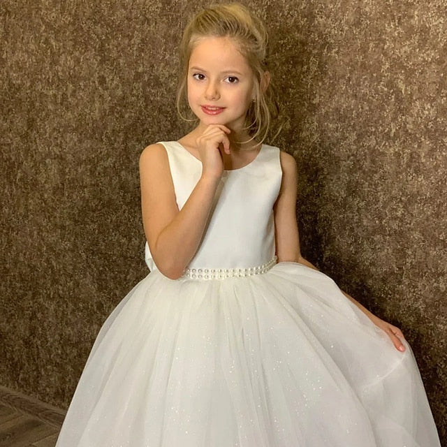 Colored Girls' Solid Sleeveless Dress Kids Performance