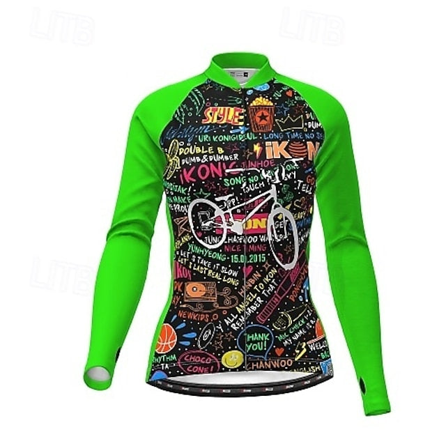 Women's Cycling Jersey Graphic Patterned Letter &