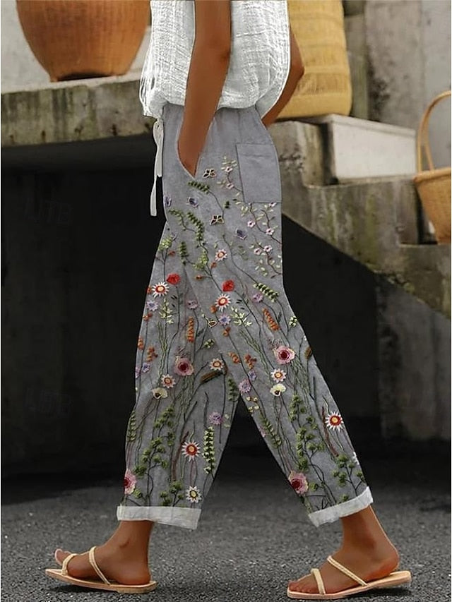 Women's Cotton Linen Pants Baggy Pants Linen Like Fashion