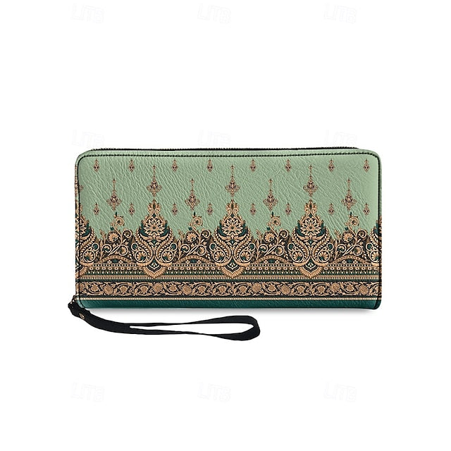 Wristlet – Floral Printed Bohemian Wallet Vintage Leather