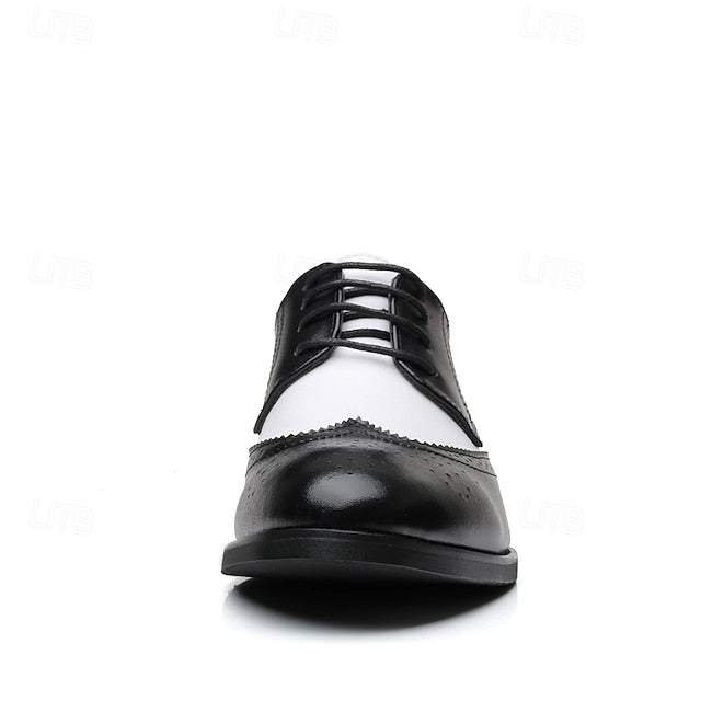 Shoes Men's and Black White with Oxford Brogue