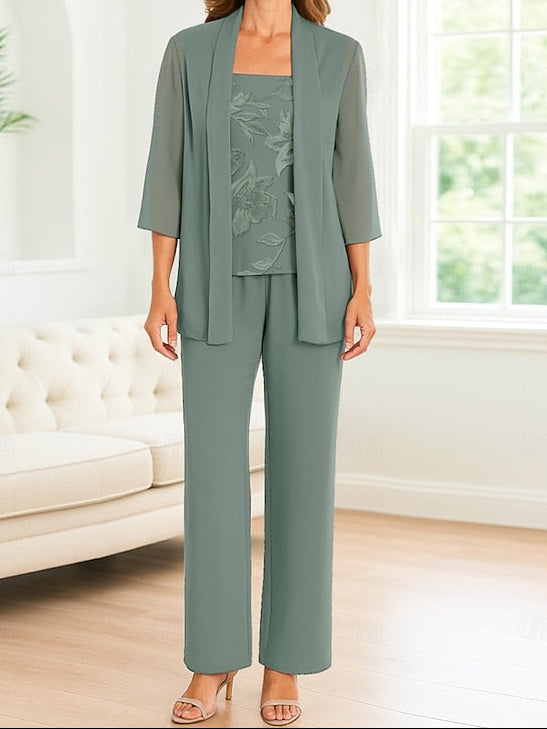 Piece Mother Elegant Dress Simple the Pantsuit of Bride 3