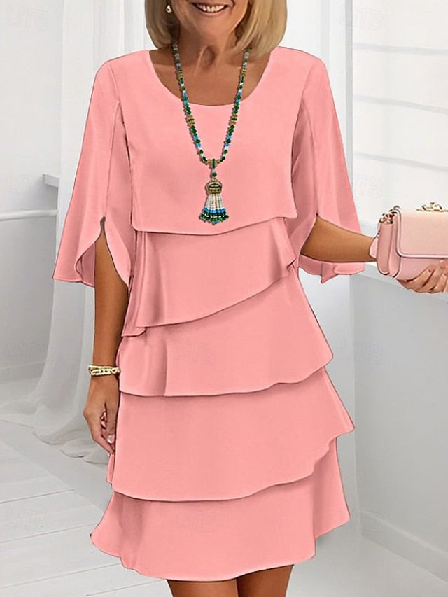 Women's Mini Dress Chiffon Dress Tiered Dress Fashion