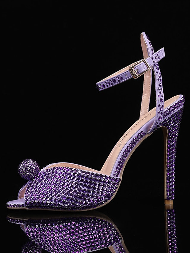 with Embellished Rhinestone Sandals Stiletto Women's Heel