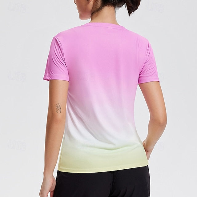 Women's Yoga Top Crew Neck Quick Dry Breathable Short