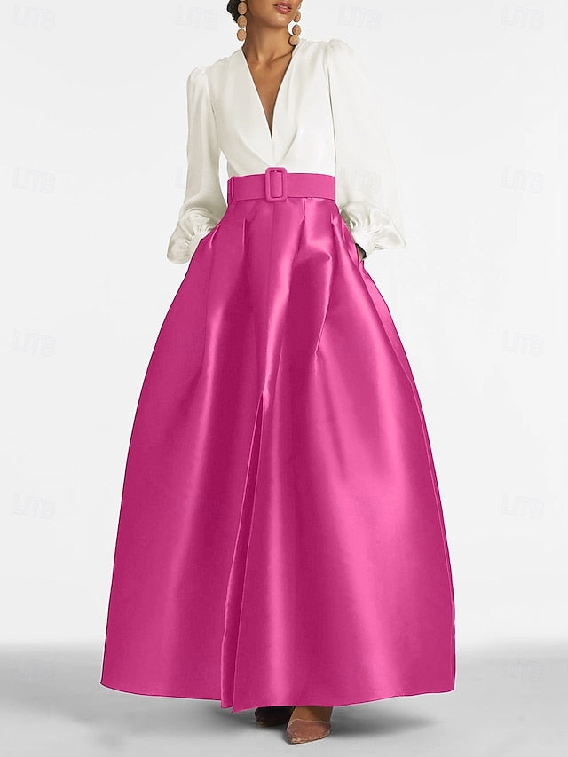 Guest Evening Dress High Formal Floor Split Gown A-Line Wedding