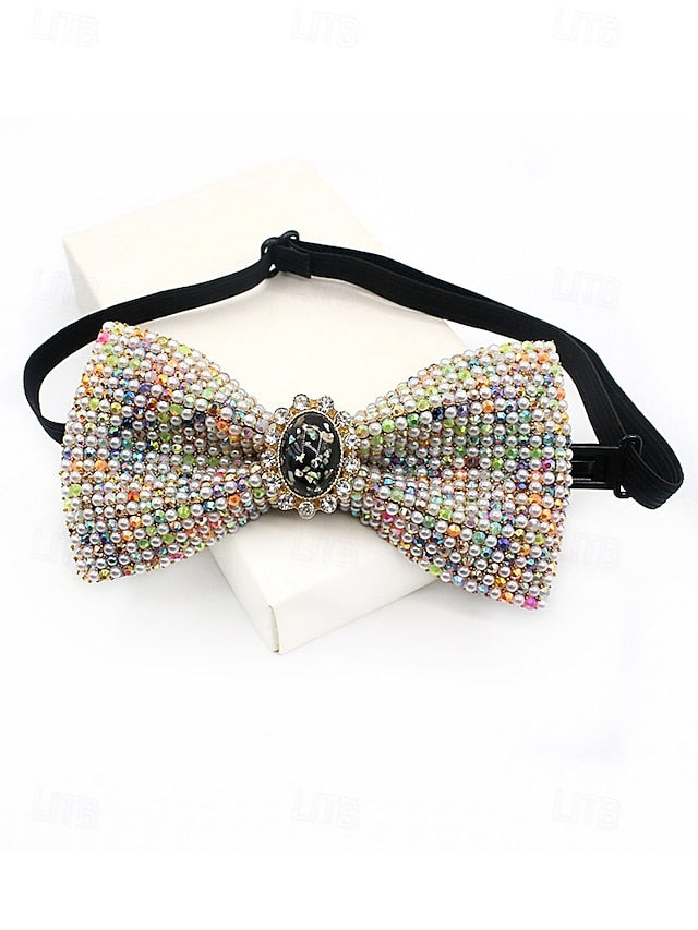 Adjustable Strap Luxury Bow Gemstone Men's Tie with –