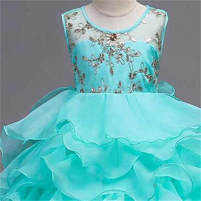 Ruffle Party Floral 4-13 Summer Dress Kids Girls' Wedding