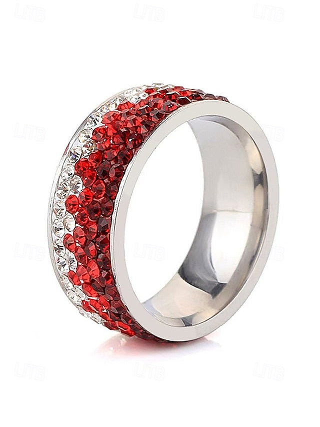 Steel Men's – Ring Red Stylish Christmas Stainless