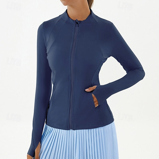 Women's Workout Jacket Yoga Jacket Stretchy Breathable Full
