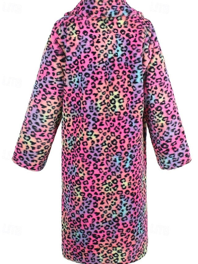 Pocket Faux Comfortable Warm Fur Coat Furs Women's