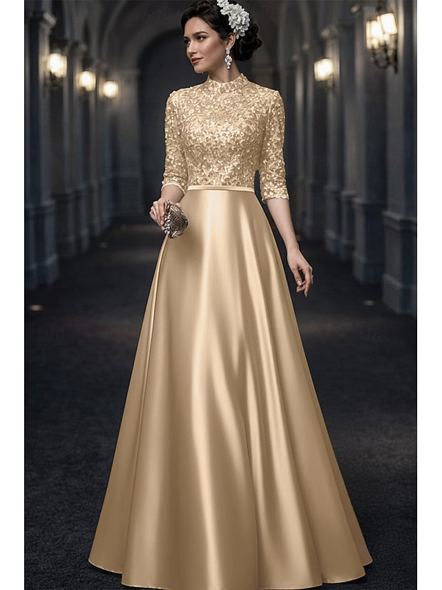 A-Line Floor Length Wedding Guest Dress Formal Dresses Evening